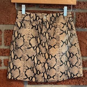 LPA- Stylish Tan and Black Snake Print Skirt